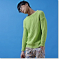 【MIXSEVEN】欧美复古加长版宽松 荧光绿粗针情侣毛衣-淘宝