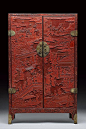 A rare and important red lacquered cabinet, China 