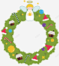圣诞节花环装饰绿点缀礼物 免抠png 设计图片 免费下载 页面网页 平面电商 创意素材