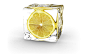 cube digital art ice lemons 