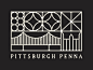 PGH modern geometric illustration monoline building bridge art mural pattern pittsburgh