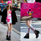 Claire's Accessories  Furby Clutch, Topman Donut Socks, Missguided Cut Out Boots, Topshop Fur Coat, Sugar Tops Donut Top, Bershka Mesh Skirt, Primark Beanie Hat