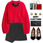 A fashion look from December 2015 featuring cropped sweater, mini skirt and suede pumps. Browse and shop related looks.