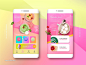 手机APP美食水果冰淇淋化妆品促销UI手机界面