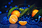 Photograph Tangerines on a dark blue background - New Year by Anastasiya Kononenko on 500px