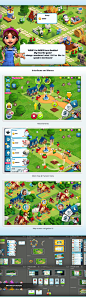 Country Friends - Game UI : Get ready for a fresh farming adventure in the wacky world of Country Friends – a place where your animals dance and friends from all over the world come together to help each other in the unique Community Farm!Pack your bags,