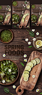 春季美食水果主题海报PSD模板Spring theme poster template#ti391a3307