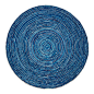 Anji Mountain - Atlas Collection Round Ripple Blue Skies Rug 8' Round - Dazzling, day-glow colors and kaleidoscopic patterns are the hallmark our Atlas collection. The ultra-plush pile is hand tufted using recycled cotton material repurposed from the garm