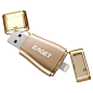 忆捷Eaget i50手机U盘 USB3.0苹果MFI认证 苹果iPhone手机电脑两用U盘 双接口 (32GB): 亚马逊中国: 办公用品
