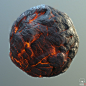 Flowing Lava, Daniel Thiger : Material study of flowing lava. 100% Substance designer, rendered in Marmoset.