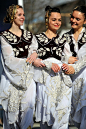 Beautiful Albanian girls wearing the traditional dresses