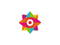 Colorful God's eye logo design symbol for design agency