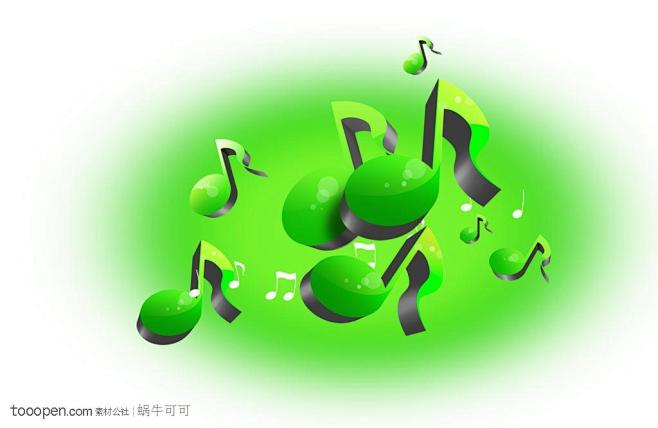 抽象海报-嫩绿色的乐符