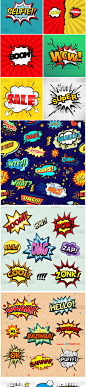 44套 卡通波普艺术漫画对话框海报广告标题图案eps矢量图设计素材-淘宝网
