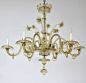 Large 20th Century Venetian Murano Glass Chandelier with Six Arms 3