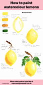 How to paint watercolour lemons