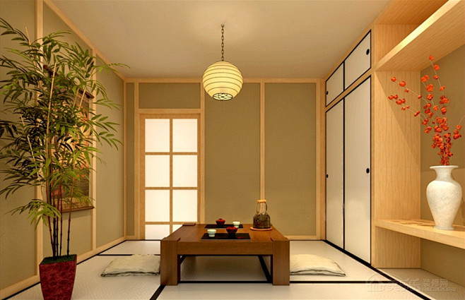 日式风格茶室吊顶装修效果图