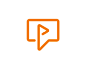 Video play speech chat bubble icon logo design symbol by alex tass