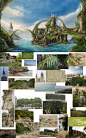 Island of growing stones Before and After by NM-art.deviantart.com on @deviantART