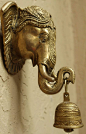 Brass Ganesha Wall Hanging With Bell at the Indigo And Rust store  Ships from the US  Collectivitea marketplace  #brass #elephant #wallart: 