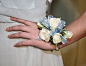 Prom Flowers | Beautiful wrist corsages | white flower and light blue corsage | Westchester New York | Bedford Village Florist