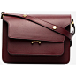 Marni Burgundy Trunk Medium Leather Shoulder Bag