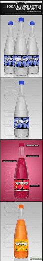 果汁饮料瓶展示效果PSD模板