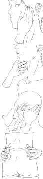 775 日式中式情侣恋爱中的手部手指动作姿态线稿原画设计参考图集-淘宝网