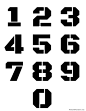 其中包括图片：Printable Stencils for Numbers 0-9 on One Page
