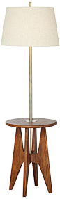 Quatro Zona Mid-Century Floor Lamp with Tray Table -