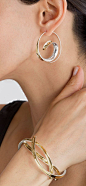 Earrings & Cuff | Nancy Linkin.  Sterling silver and 18k gold bimetal: 