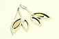 Frame Silver Earrings with Gold Details