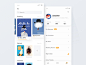Book app - Reading Record mine record blue ui design list clean yellow book