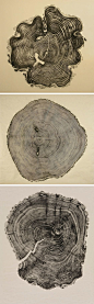 Honey Locust, Southport Oak, & Willow ~ woodcuts by Bryan Nash Gill: 