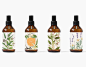 Botanical Body Mist : Hand painted botanical illustration for packaging aromatic room and body spray.