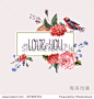 Floral Vector Vintage Card with roses, hyacinths, wild flowers and bird in vintage style, Watercolor illustration 正版图片在线交易平台 - 海洛创意（HelloRF） - 站酷旗下品牌 - Shutterstock中国独家合作伙伴