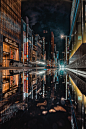 lightroom Moody neon night Photography  reflection Street Urban japan