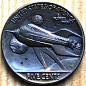 RON LANDIS HOBO NICKEL - SPACESHIP - BUFFALO NICKEL REVERSE CARVING