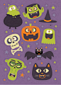 Spooky Creatures Halloween Stickers for American Greetings Illustrated by Steve Mack 