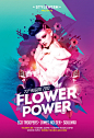 Flower Power Flyer炫彩海报设计，来源自黄蜂网http://woofeng.cn/