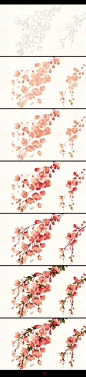 【绘画教程】 花朵（2） 宇墨淡静处自然。伊吹五月教你如何用水彩渲染出花瓣。