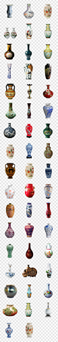 创意中国风传统青花瓷器古董文物瓷器花瓶陶罐海报PPT透明底PNG素材