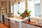 Gorgeous kitchen design with gray kitchen cabinets painted Benjamin Moore Fieldstone, farmhouse ...: 