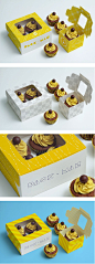 甜品蛋糕四颗装礼品盒食品餐厅餐饮包装盒展示效果图VI智能贴图PS样机素材 - 南岸设计网 nananps.com