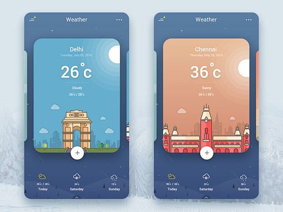 Weather App UI by Bh...