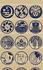 传统日式图案复古古典和风徽章LOGO标志EPS矢量平面包装设计素材