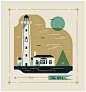 Lighthouses of Southern Africa : Lighthouses are a symbol of exploration and embody the spirit of adventure. We decided to research and illustrate these landmarks which dot our coastline across Southern Africa. We created a poster with custom lettering an