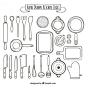 Hand drawn collection of kitchen tools Free Vector