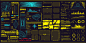 Cyberpunk digital futuristic game GUI HUD Scifi tech Technology ui design