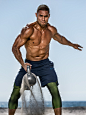 Beach Fitness Training : Beach fitness and sports training on the beach. Dynamic fitness images, of a professional trainer. 